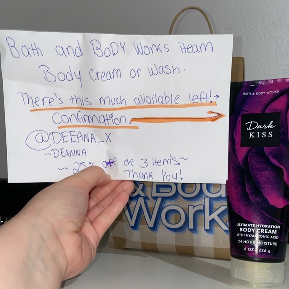 Bath and Body Works Dark Kiss Body Cream Lotion (2 - 8oz’s) 24 Hour Moisturizer - Picture 5 of 12